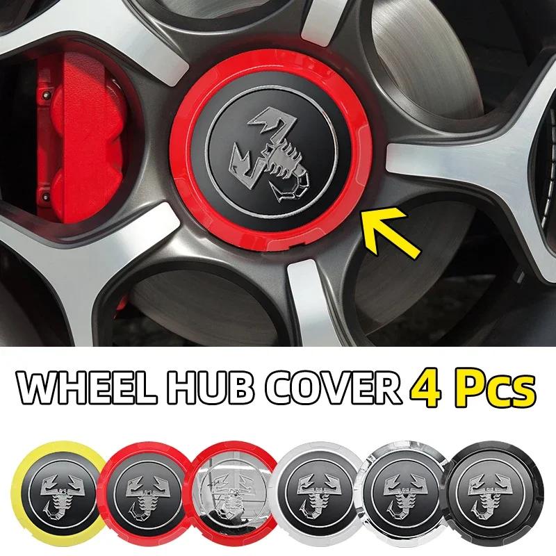 4pcs 133mm Car Wheel Center Hub Caps Emblem Badge for Fiat Abarth 500 500X Marea Multipla Punto Scorpion Ducato Goods Styling V9