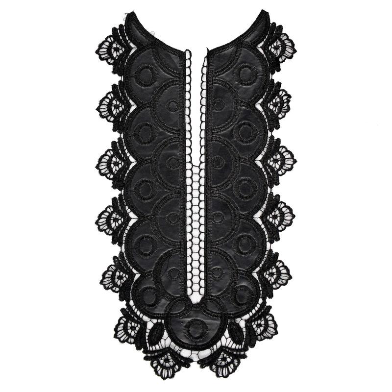 Black DIY PU Embroidery Lace Neckline Collar Lace Fabric Applique Craft Clothing Decorate Accessories Supplies