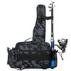 Large Capacity Waterproof Fishing Tackle Bag with 9 Adjustable Fishing Bag with Rod Multifunctional for Sea Stream and Egging Pockets, Holder,