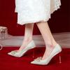 Основное свадебное платье, свадебные туфли, обычно можно носить, французский высококлассный стиль, нишевые французские свадебные туфли, туфли-лодочки на высоком каблуке