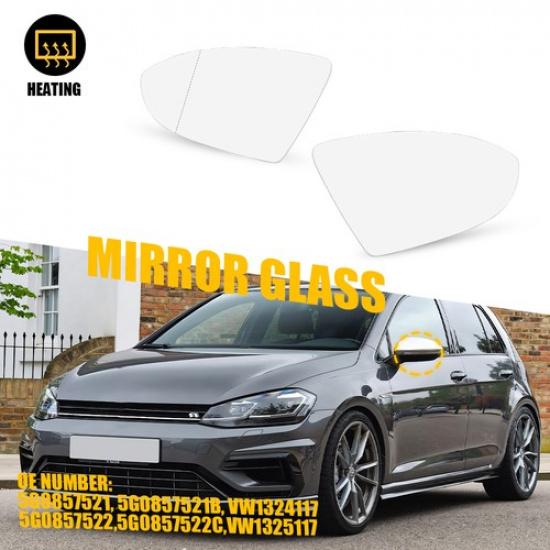 Mirror Glass Heated Backing Plate Left Right For Volkswagen Golf Alltrack 17-19