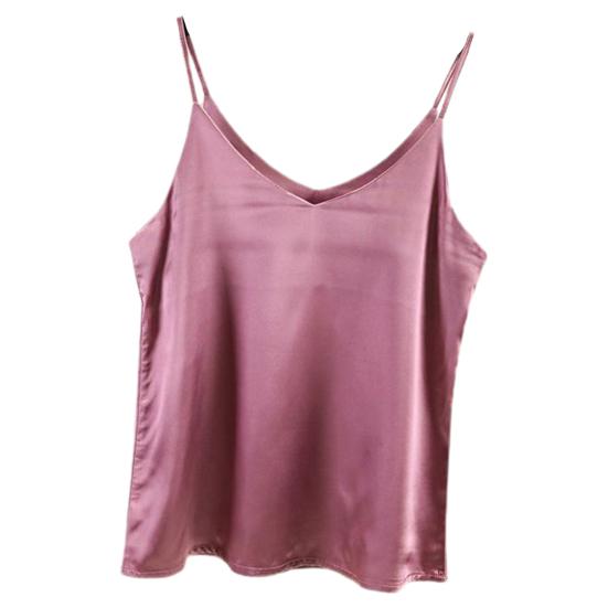 Майка с V-образным вырезом, однотонная, очень мягкая, без рукавов, свободного кроя, полиэстер