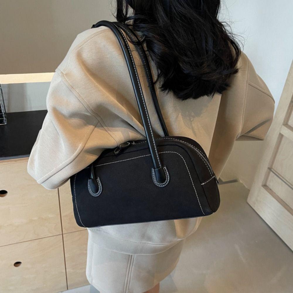 Aesthetic Faux Suede Bag Retro Single Shoulder Bag Fashion Underarm Bag Winter