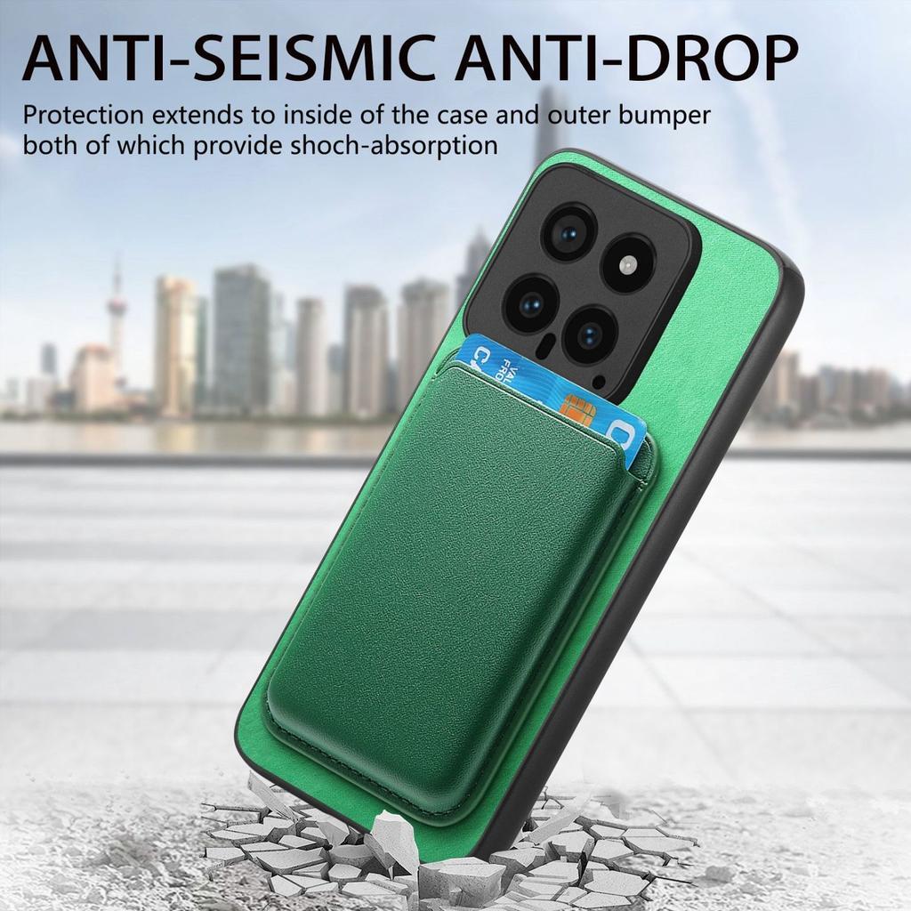 Чехол для мобильного телефона Xiaomi Mi 15pro - это всесторонний чехол из гладкой кожи с карманом для магнитной карты Note14, простой защитный чехол для Redmi K80.