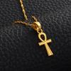 Anniyo Ankh Pendant Necklace Women Girls Gold Color African Egyptian Cross Charms Jewelry Egypt Hieroglyphs,Crux Ansata #229806