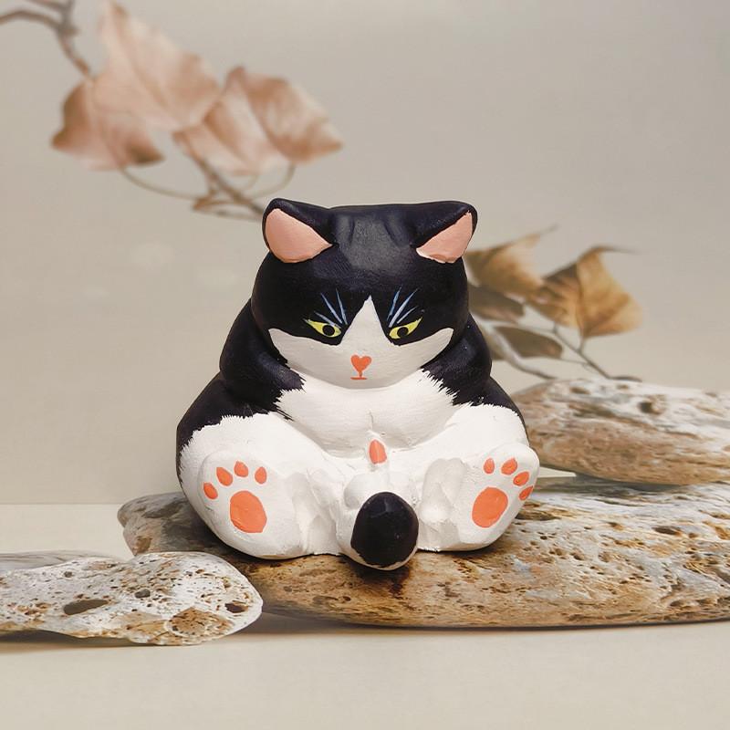 Wooden Cat Sculpture Modern Art Gift For Birthday And Holiday Celebrations