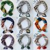 53*53cm Square Silk Scarf Women's Fashion Printed Small Neck Scarf Office Women's Hair Belt Folar Handkerchief Women's Handkerchief Scarf