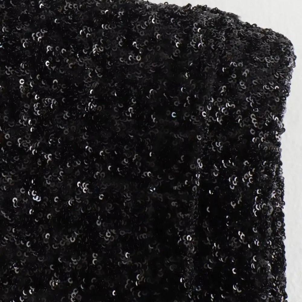 Round Neck Holiday Party Dress Fly Sleeve Silm Evening Dress Shining Sequin Mini Dress Ladies/Girl