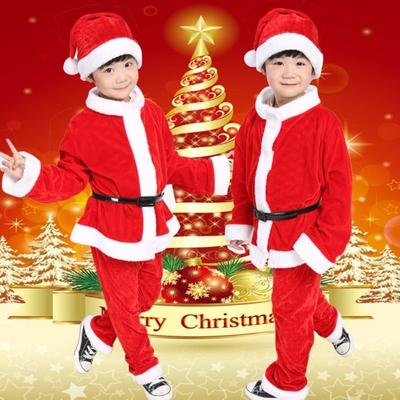 Новогодние детские рождественские наряды Классические красные костюмы Набор для косплея Мягкий костюм Санта-Клауса Рождественская одежда для мальчиков и девочек Малыши