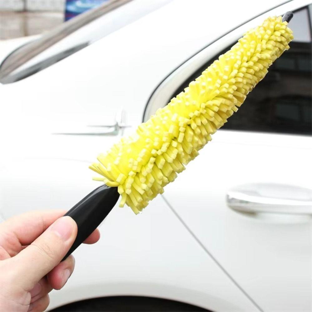2PCS PP Wheel Cleaner Brush Yellow Wheel Hub Brushes New Scrub Duster  Car Wheel Wash