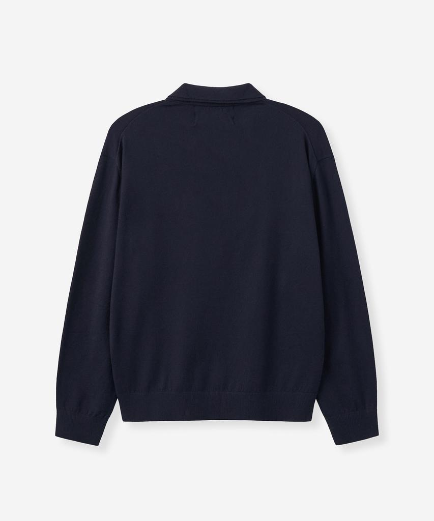 SATUR Layered Polo Knit Navy