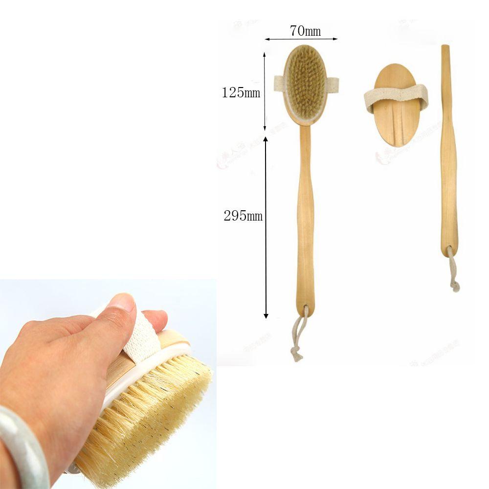 Ванна Натуральная щетина Щетка для отшелушивания сухой кожи Очиститель Массажер для тела Скраб для душа