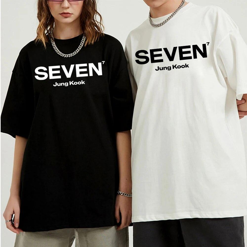 ク*マ様 Jung Kook for  グラフィックリンガ JungKook Seven футболка унисекс Harajuku графический буквенный