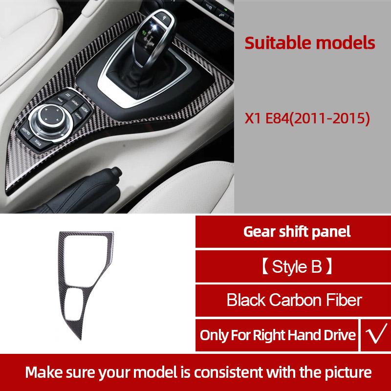 bftws1 For BMW X1 E84 2011-2015 Carbon Fiber Center Console Gear CD Door Panel Trim Sticker Decoration Car Interior Tuning Accessories