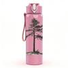 1PC Lone Pine Tree Nature Silhouette Print 750ml Color Plastic Sports Water Bottle Leakproof Flip Straw Lid Suitable for Sports Office Home Use
