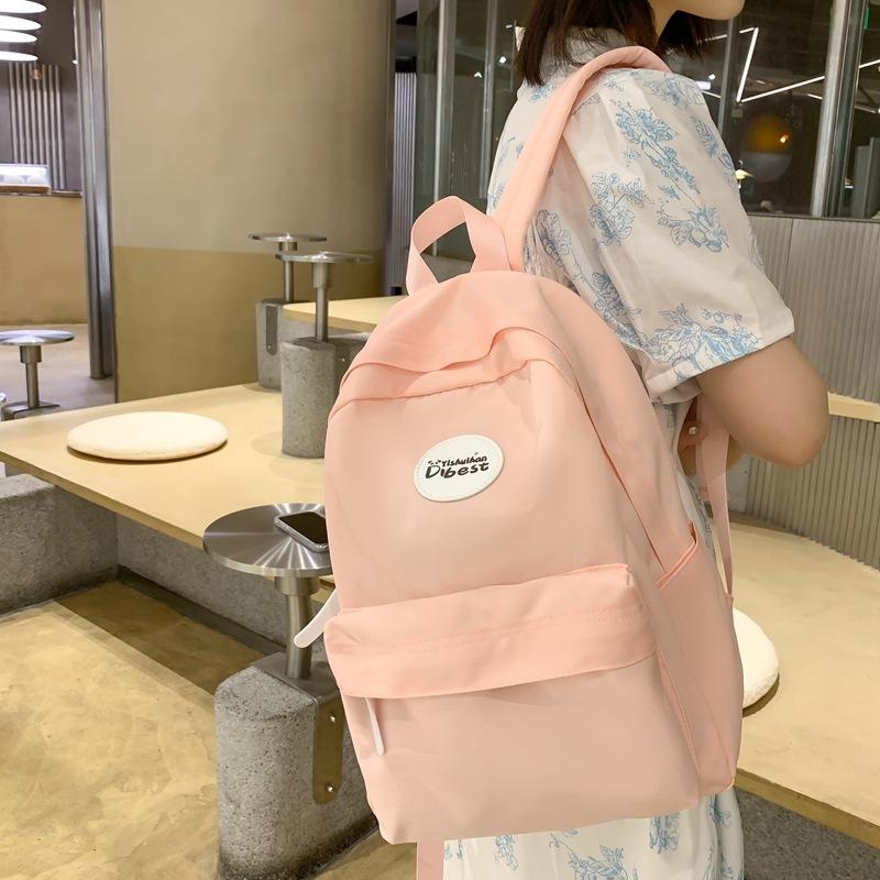 Женский школьный рюкзак, легкий, в стиле колледжа, однотонный рюкзак для старшеклассников
