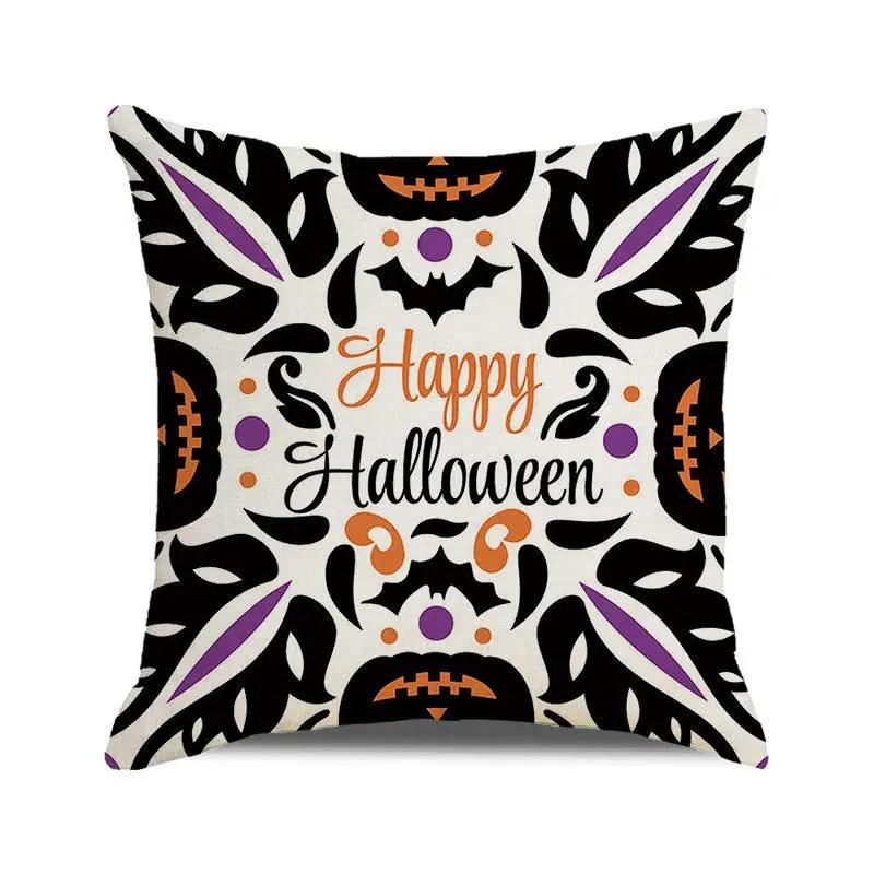 Декоративная наволочка для подушки на Хэллоуин с изображением тыквы, летучей мыши, волшебника, призрака, подходит для украшения дома, гостиной, дивана, комнаты
