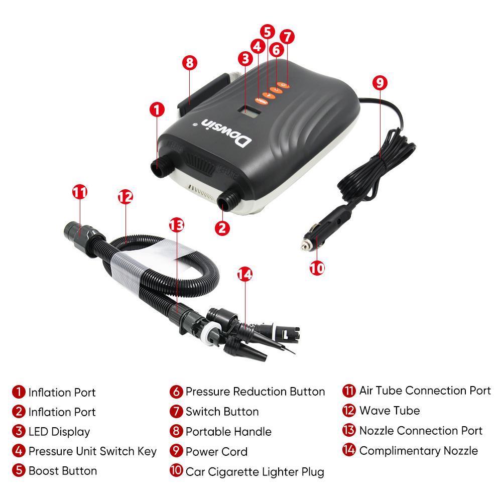 12 В автомобильный электрический насос высокого давления, лопастной насос, надувной насос для палатки