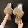 Slippers Women Winter 2024 New Comfortable Toe-cap Women's Fur Slippers Casual Fashion Mules Soft and Warm Plush Female Shoes