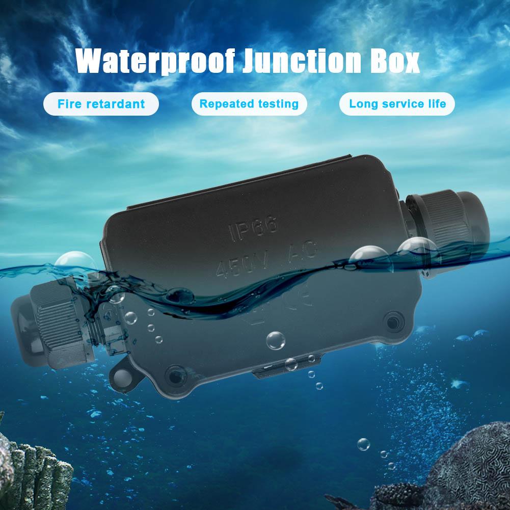 Водонепроницаемая распределительная коробка IP66, 2-канальная, черная, пылезащитная, корпус разъема распределительного кабеля