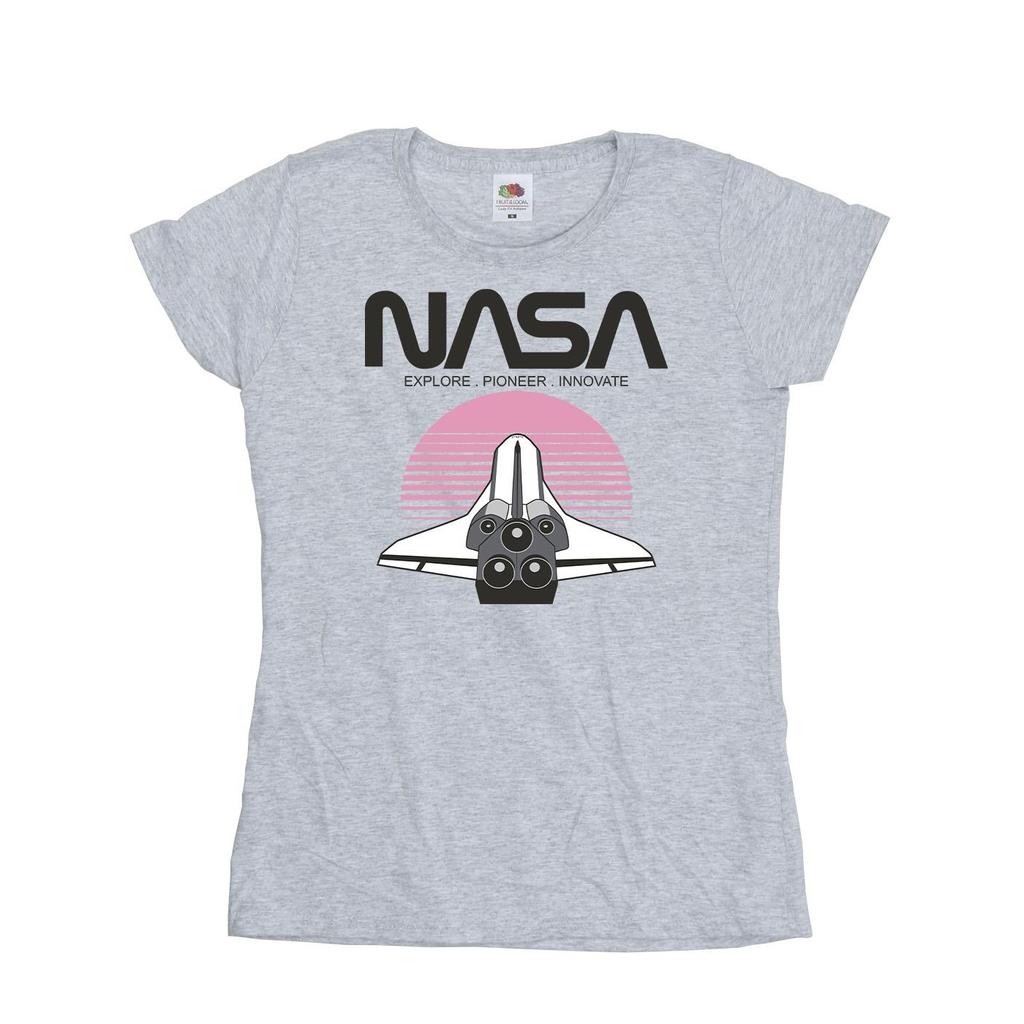 NASA Womens/Ladies Space Shuttle Sunset Cotton T-Shirt