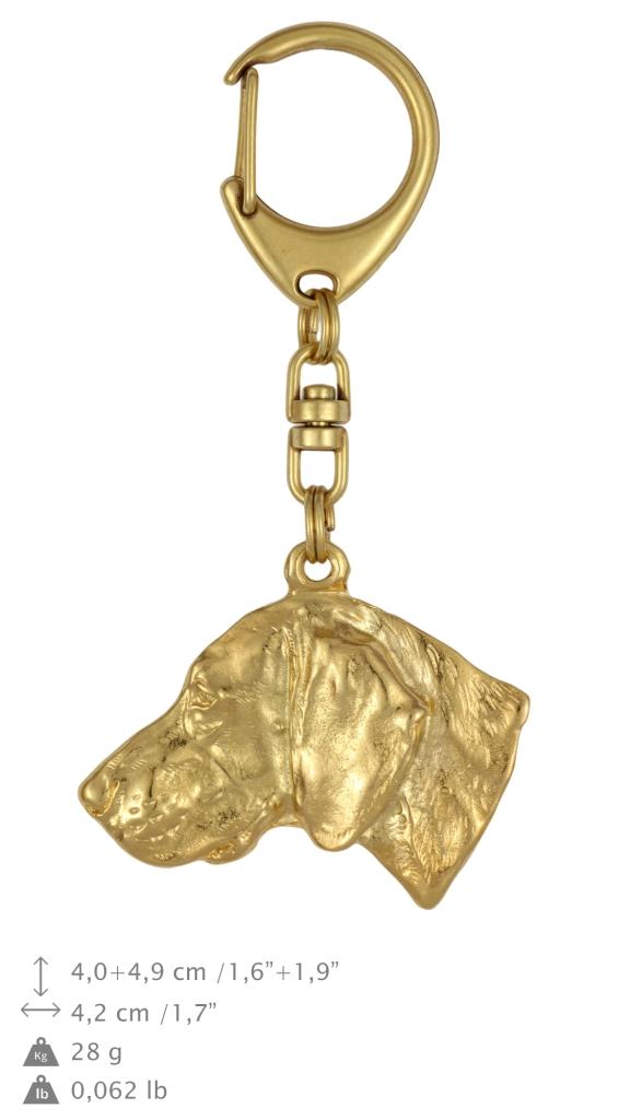 Веймарская легавая, Серый Призрак - Позолоченный брелок для ключей с собакой, украшение для сумочки, роскошный аксессуар от бренда Art-Dog