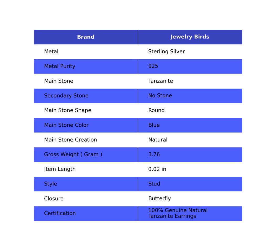 Tanzanite Gemstone Boho Stud Post Wife Gift Earrings Jewelry 925 Sterling Silver EE-157-4