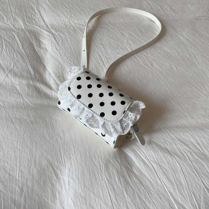 Мини маленькая женская сумка 2025 новая модная кружевная сумка на плечо премиальная сумка-мессенджер в горошек маленькая квадратная сумка