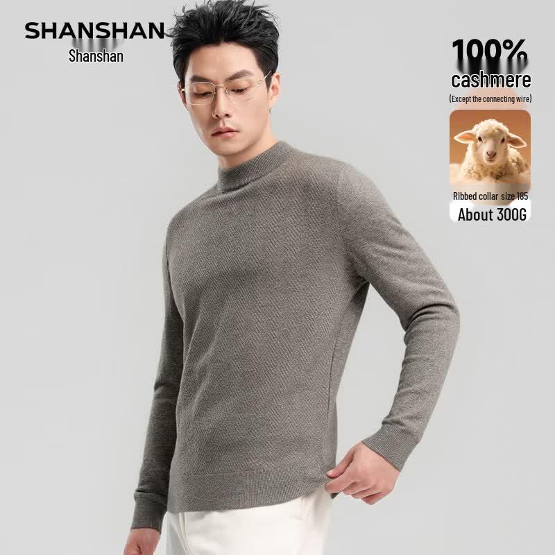 Shanshan Мужской свитер с круглым вырезом из 100% кашемира