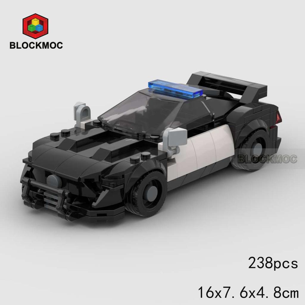 MOC Кирпичный Исследовательский Автомобиль Гонки Спорт Полиция Город Скоростной Автомобиль Гонщик Внедорожник Строительные Блоки Кирпич Внедорожник Детские Игрушки Подарок Мальчикам