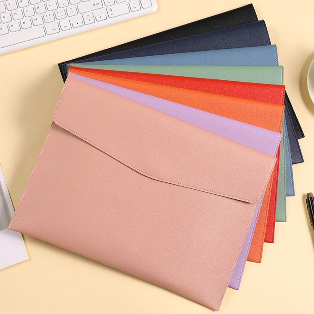 Leather Leather File Folder Large Capacity Briefcase Stationery Dustproof File Bag School Office