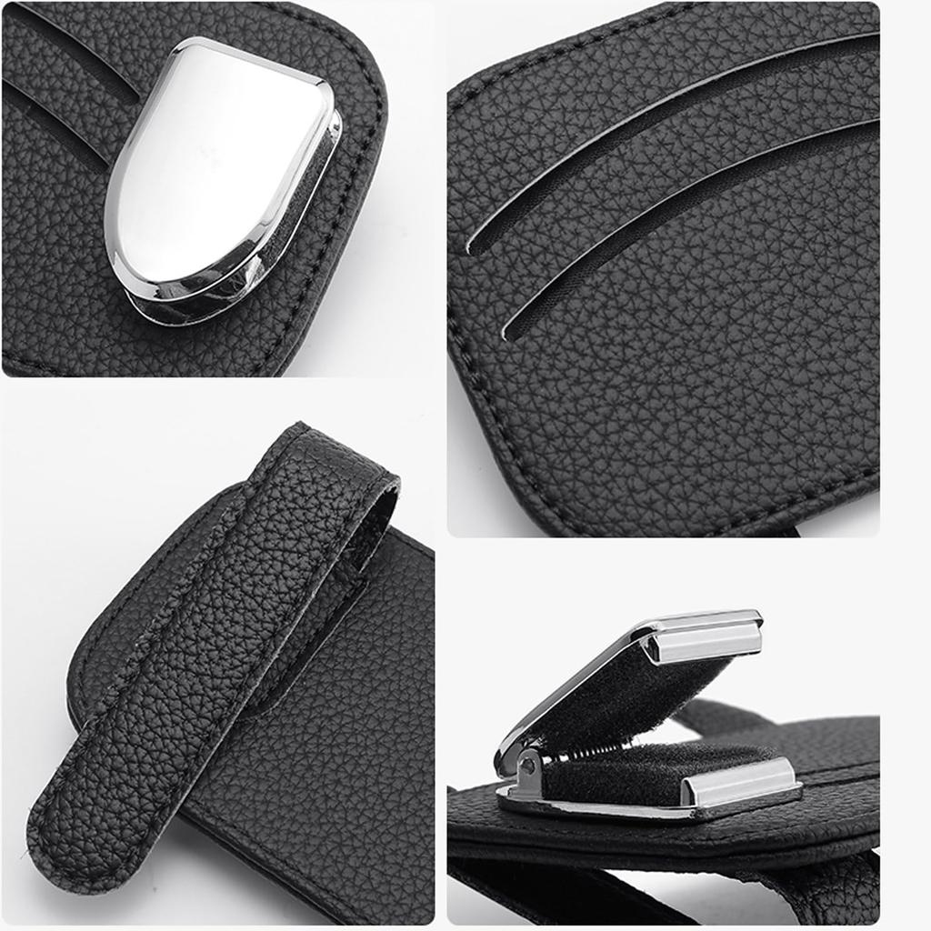 Caizqbry Car Sunglasses Card Sun Car Car Eyeglasses Sunglasses Holder Sunglasses Car Ticket Car PU Car Sunglasses Visor Sun Visor Car Eyeglasses Car