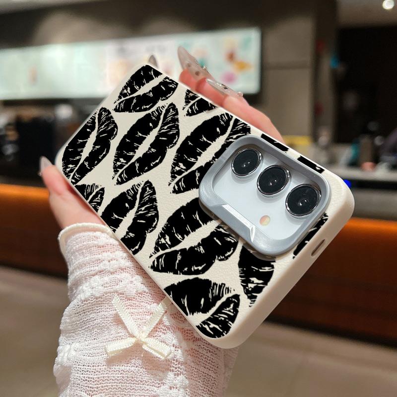 Роскошный черный тонкий мягкий чехол с принтом губ для Samsung S24 FE S23 Ultra S22 A55 A16 A54 A15 A35 A34, защита объектива, противоударный матовый чехол для телефона из ТПУ