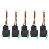 5Pcs Automotive Relay 12V DC 30A 4 Pin 4 Wire Interlocking Relay Socket Set Kit for Vehicle