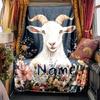 Goat Floral Pattern Blanket Personalized Name Soft Comfortable Stylish Blanket Car Blanket Perfect For Travel Camping Outdoor Home Suitable For All