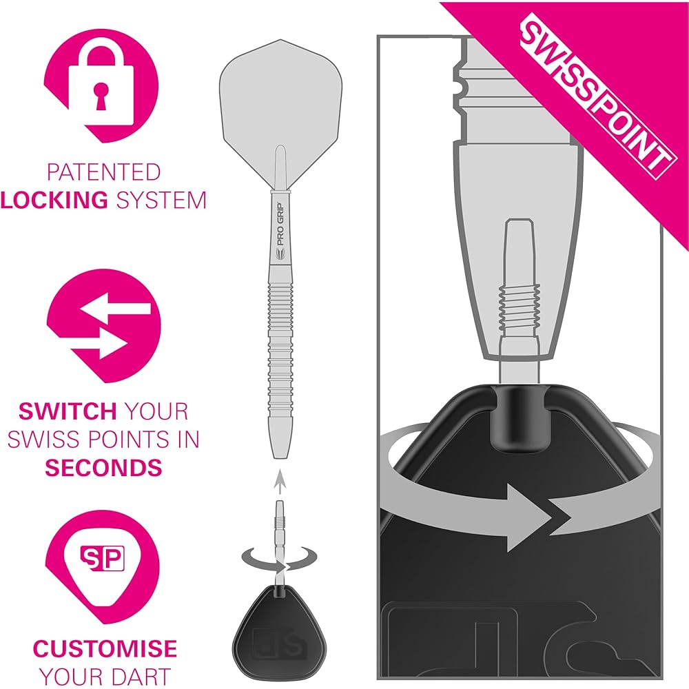 Мишени Swiss Storm ONYX (Набор из 3 шт.) 26мм/30мм/35мм - Серебристые/Золотистые/Черные Сменные Стальные Очки для Дартса (30 мм, Черный)