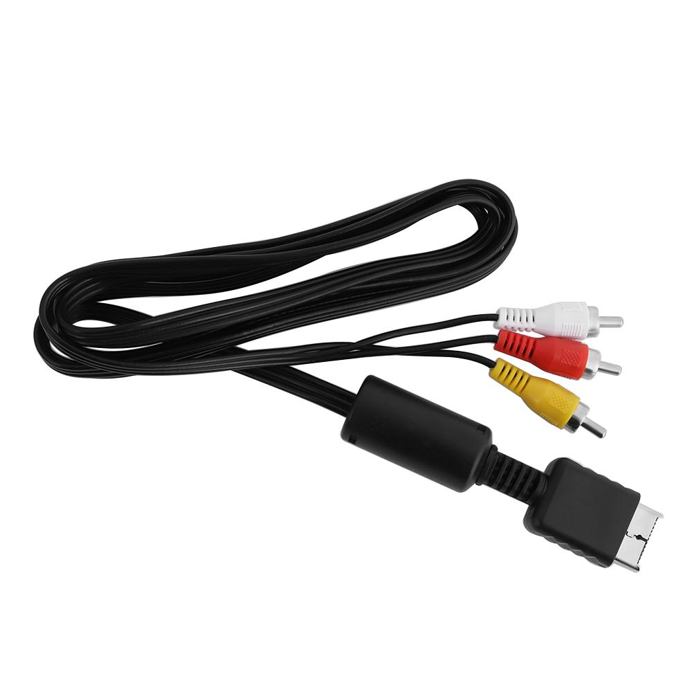 New Adapter Black AV Cord 3 RCA Video/Audio Cable Flat