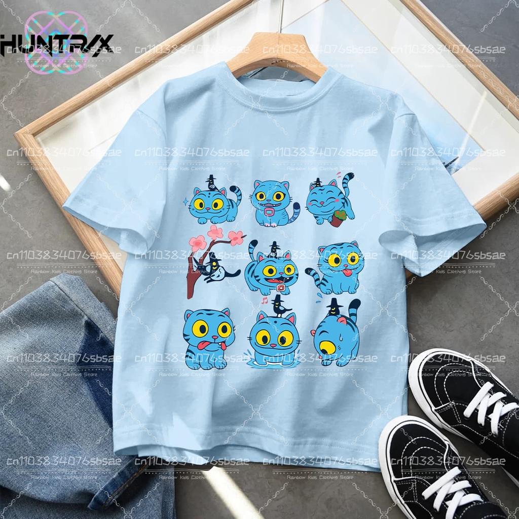 Summer Fashion Movie Kpop Demon Hunters T Shirt Kids Cartoon Anime Clothes Round Neck Basic Boys Tops Casual