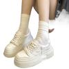 Thick Soled White Shoes for Women In Spring and Autumn, Hong Kong Style, Height Increasing, Versatile, Casual, Student Sports Shoes for Children