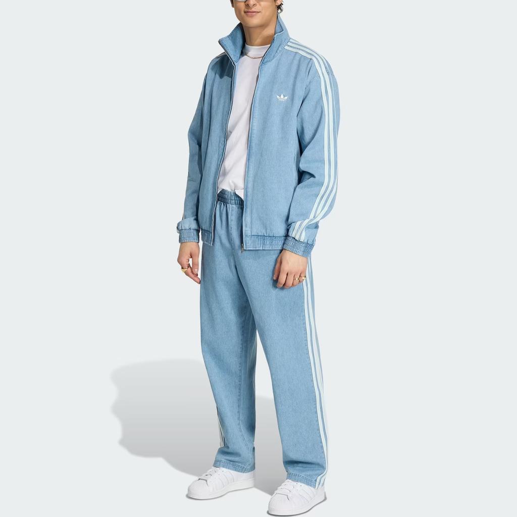 adidas Оригиналы Firebird Спортивная полоска Молния Длинный рукав Джинсовая куртка Мужские куртки KX1196