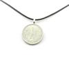 Stones and Minerals. Poland 1 Zloty Coin Necklace. Black Cord.