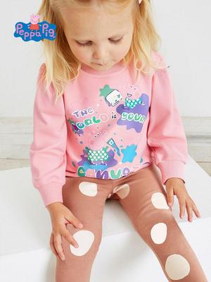 Свитшот с мультяшным рисунком для девочек Peppa Pig - Модный топ с длинным рукавом для весны и осени
