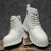 Martin boots leather thick-soled rhubarb boots women's outdoor casual tooling boots men's boots high-top velvet cotton shoes