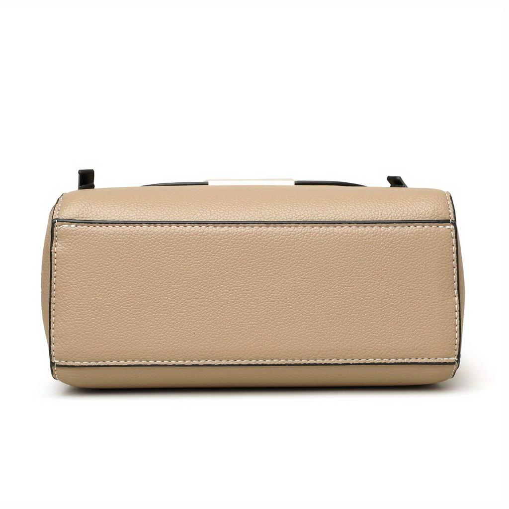 Retro Flap Handbag For Women, Color Contrast Crossbody Bag, Fashion Multi Layer Purse With Top Handle