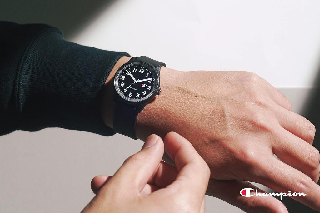 Аналоговые часы Champion R05A-500VK, с солнечной батареей, водонепроницаемые, с уретановым ремешком, черные