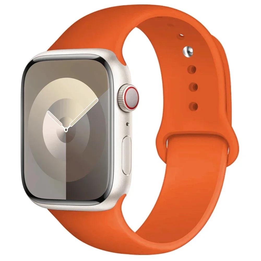 Силиконовый ремешок для Apple Watch Band 44 мм 40 мм 45 мм 41 мм 49 мм 42 мм 45 44 мм браслет iwatch series 7 se 3 5 6 8 9 Ultra 2 ремешки