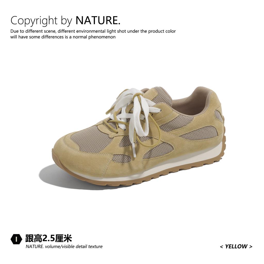 Кожаные кроссовки Форрест Гамп на шнуровке, спортивная и повседневная обувь на плоской подошве, новинка весны 2025 года, ретро, сетчатые, дышащие, женские кроссовки