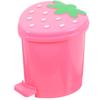 Adorable Strawberry Trash Bin Desktop Storage Bin Mini Desktop Garbage Storage Can Wastepaper Tissues Box Multiuse Home Decorate