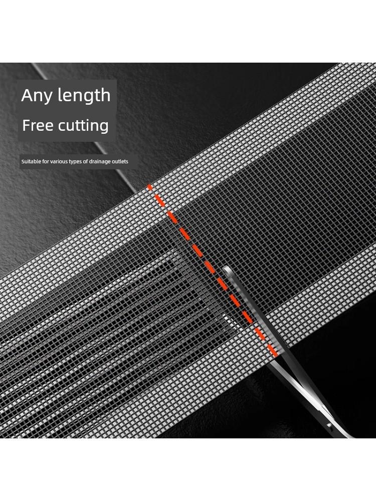 Rectangular Drain Filter Strip, Disposable, Insect-Proof, for Bathroom and Toilet, Hair-Blocking, Roll-Packed Sewer Sticker