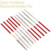 10Pcs Diamond Needle File Set 3x140mm Mini Needle File Kit For Stone Glass Metal Carving Craft Hand Tools Needle File Set
